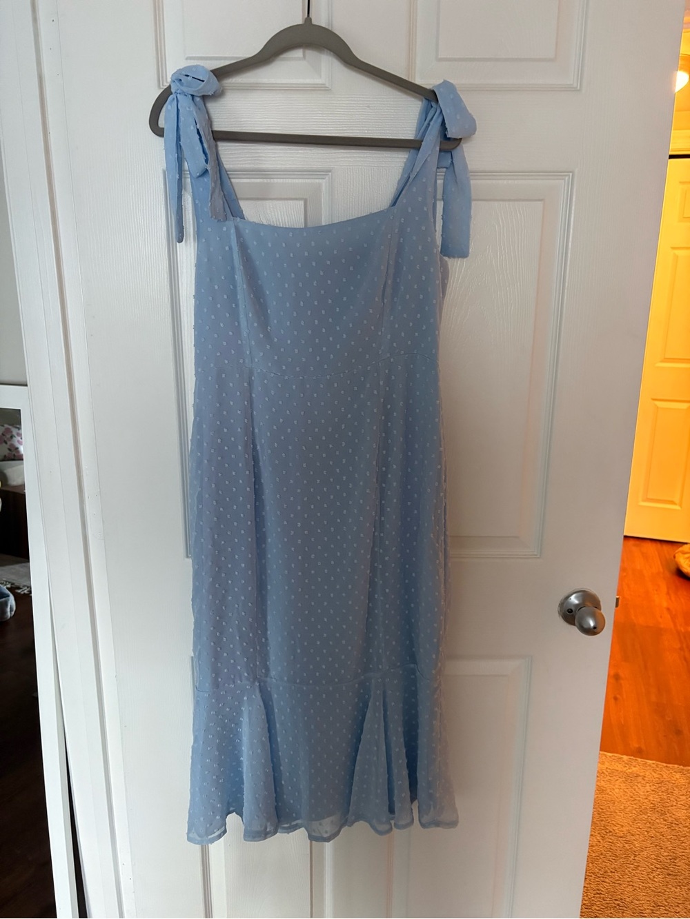 Lulu's Powder Blue Swiss Dot Sundress